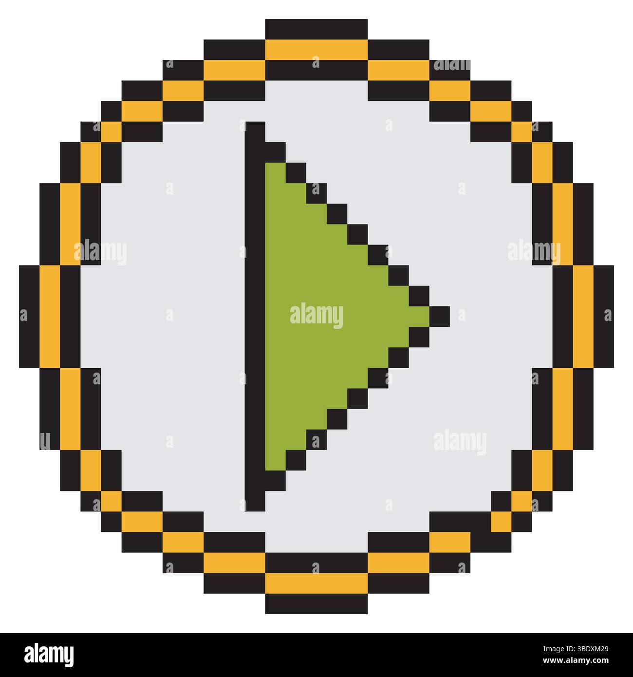 Play button icon with pixel art Stock Vector