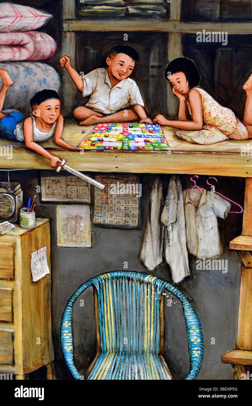 Wall Mural by Yip Yew Chong,Chinatown,Singapore Stock Photo - Alamy