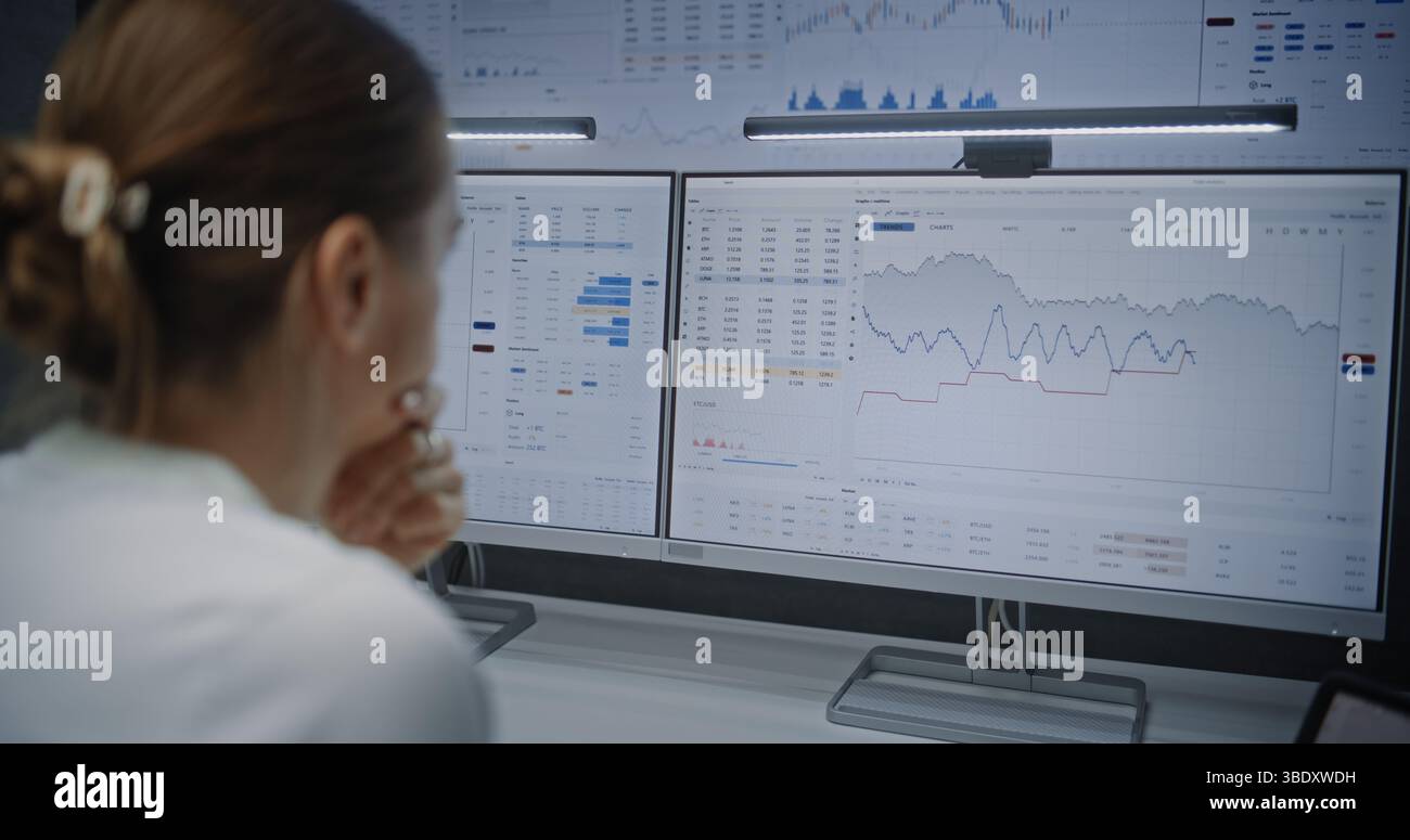 Financial analyst investor monitoring hi-res stock photography and ...