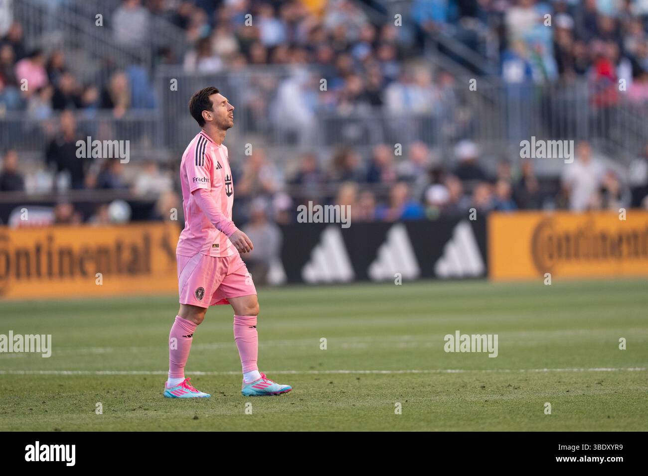 Inter Miami's Lionel Messi looks on during an MLS soccer match against ...