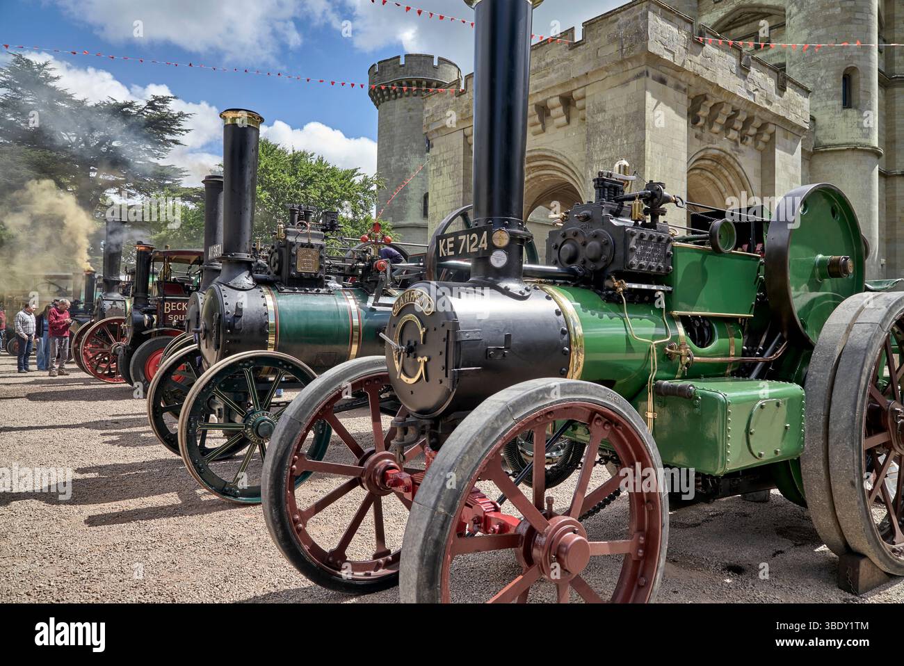 Steam traction engines at Eastnor Castle, Herefordshire, England, UK ...