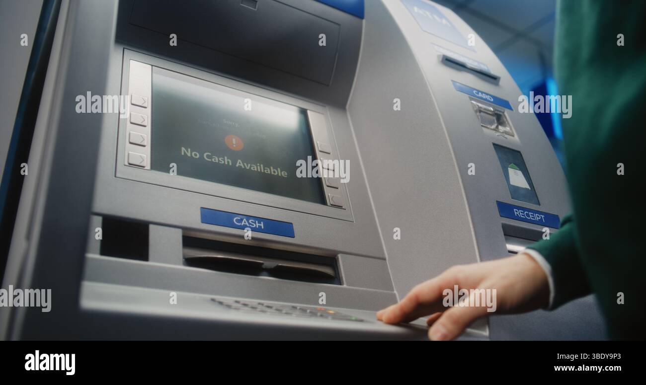 Atm machine unrecognizable person entering hi-res stock photography and ...