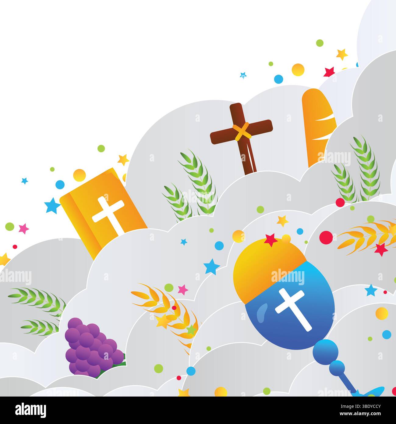 holy eucharist vector illustration on white. Stock Vector
