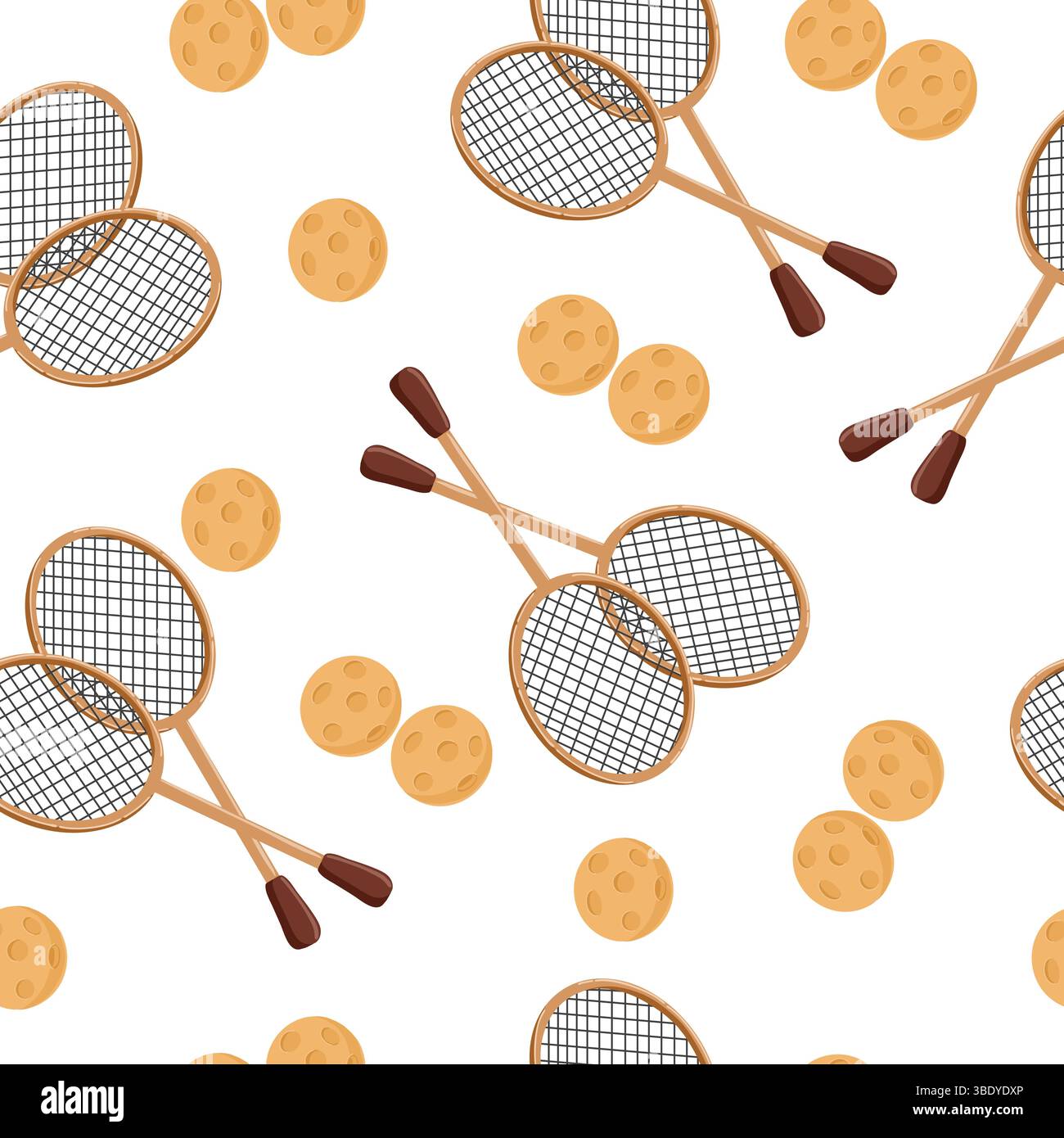 Seamless Pattern with Tennis Rackets and Balls Stock Vector