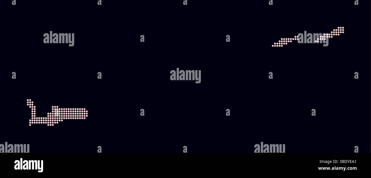 Cayman Islands dotted map. Digital style map of the country on dark ...