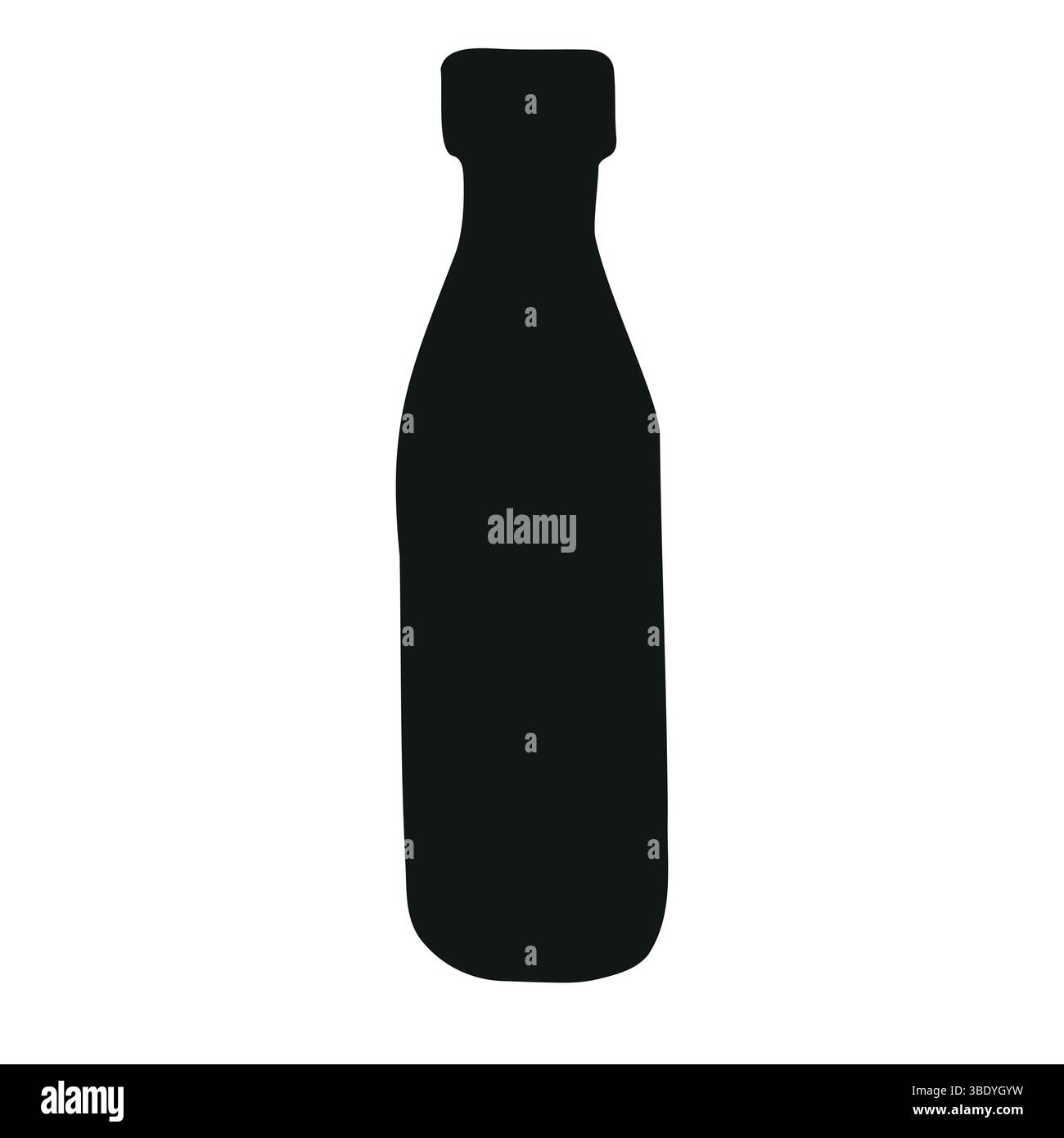 Vector hand drawn thermo bottle silhouette isolated on white background Stock Vector
