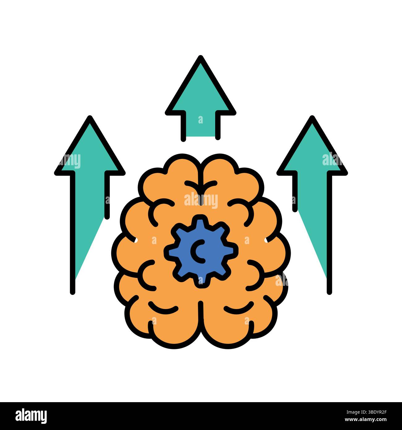 neuroplasticity color flat icon for digital and print projects. Minimal ...
