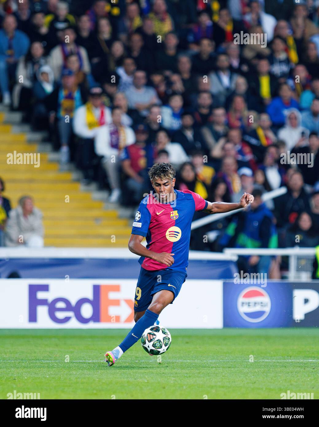 Barcelona Spain 9th Apr 2025 Lamine Yamal In Action During The UEFA barcelona-spain-9th-apr-2025-lamine-yamal-in-action-during-the-uefa