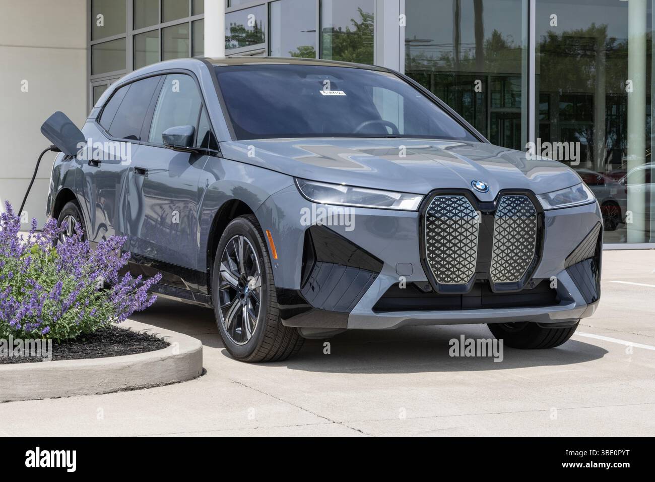 Lafayette - May 24, 2025: BMW iX xDrive50 Electric SUV display at a ...