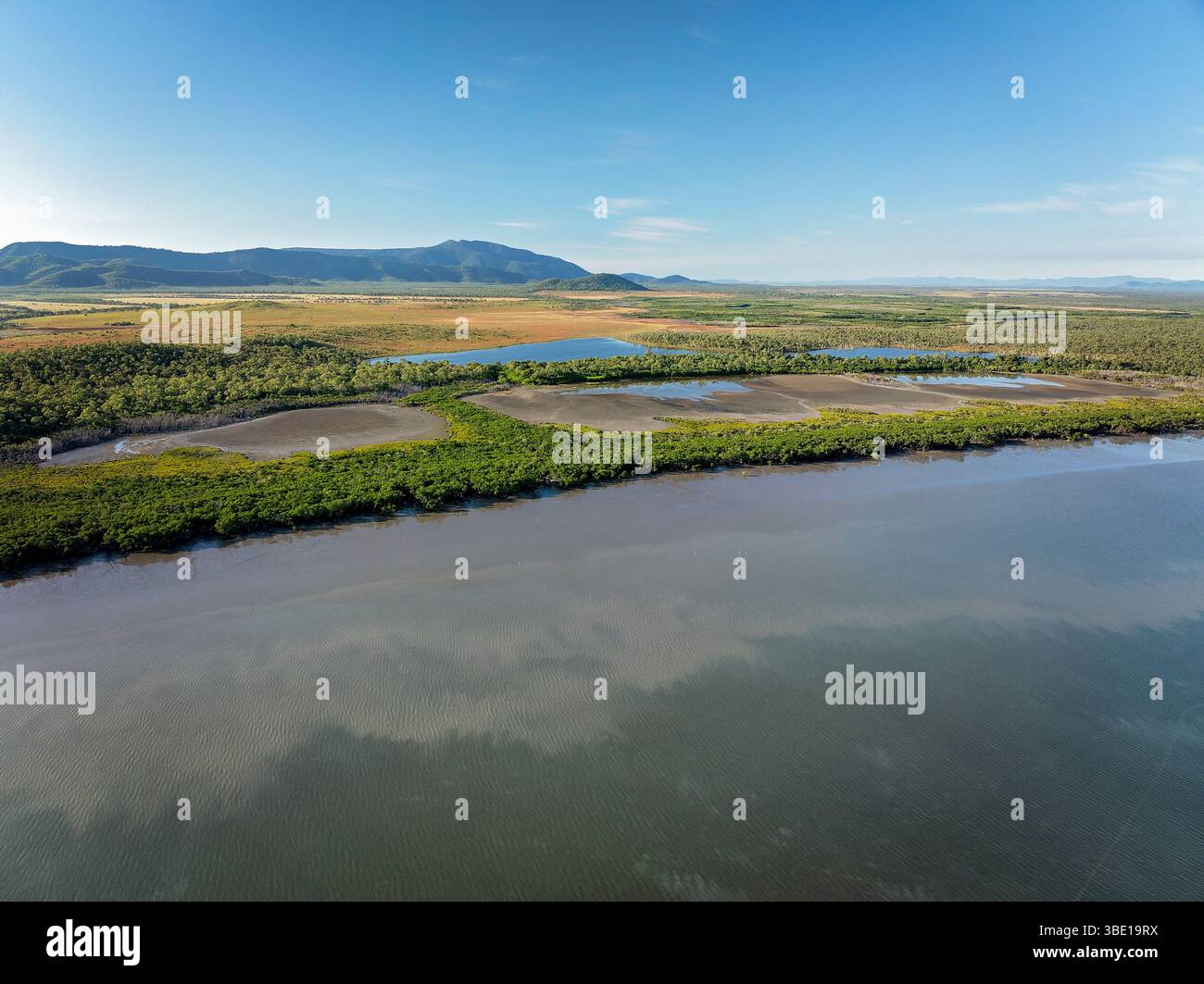 Image showcasing Queensland landscape near Sinclair Bay transitions into wetland terrain ...
