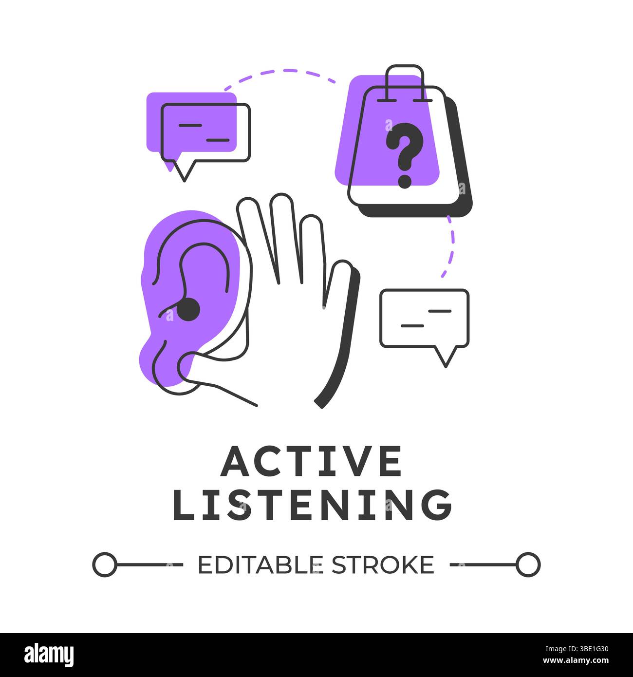 Active listening modern linear concept icon Stock Vector Image & Art ...