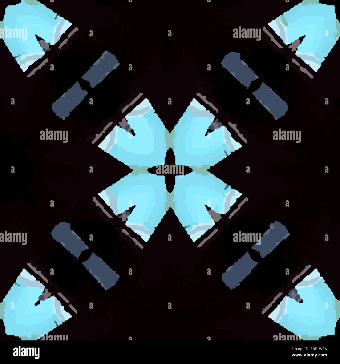 Elegant Blue Kaleidoscope Vector Design Stock Vector