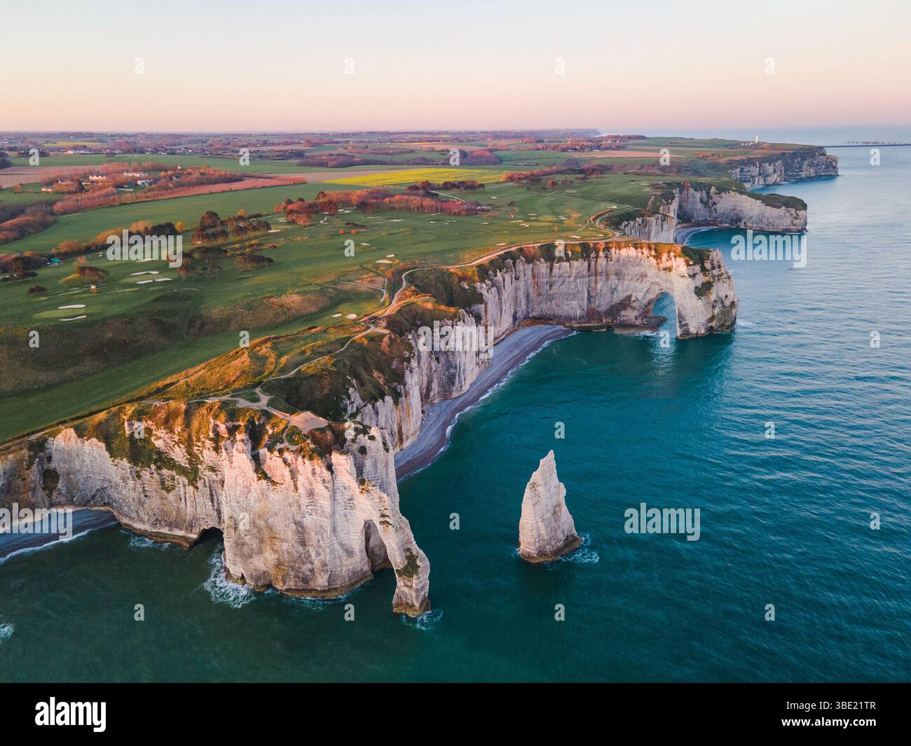 Cliffs and Waters of Etretat Stock Photo - Alamy