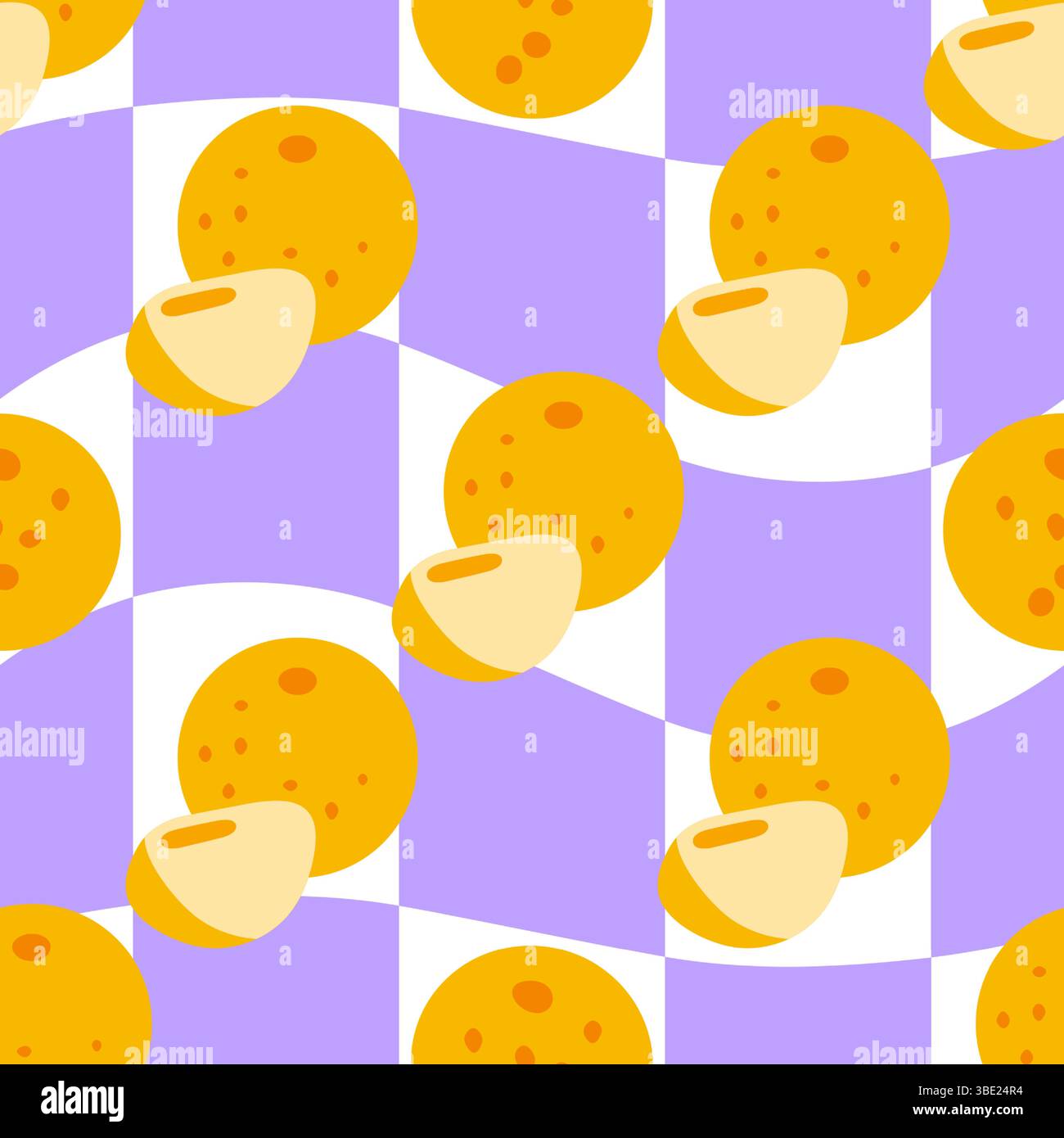 Seamless Longan Fruit Pattern Design Stock Vector
