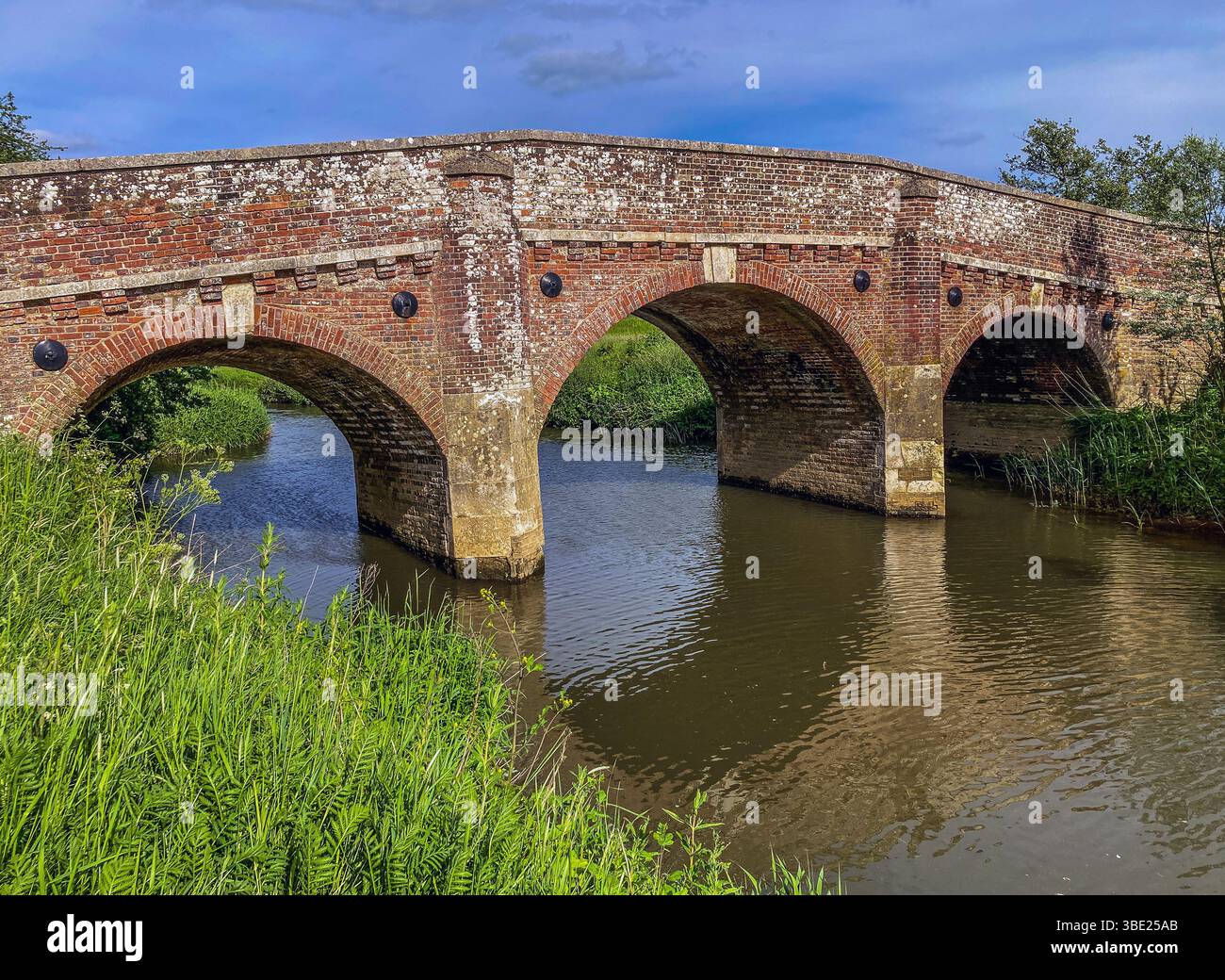 View of Bodium Bridge, over the River Rother, on the Spring  Bank Holiday Weekend, Bodium, East Sussex, UK - Smartphone Captured Stock Image
