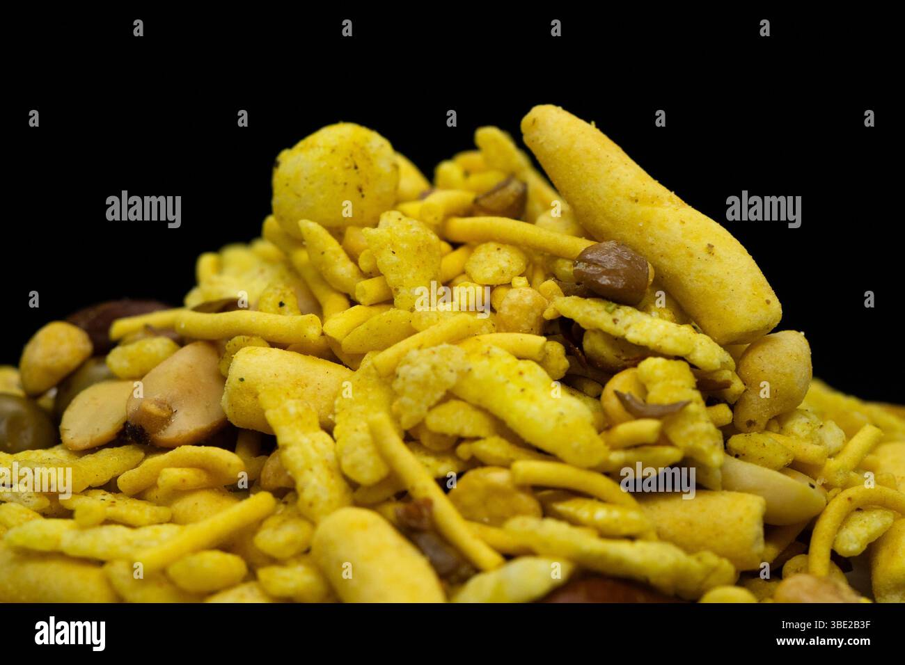Assorted Indian Tea-Time Snacks in Sectioned White Wooden Box – Selective Focus Stock Photo