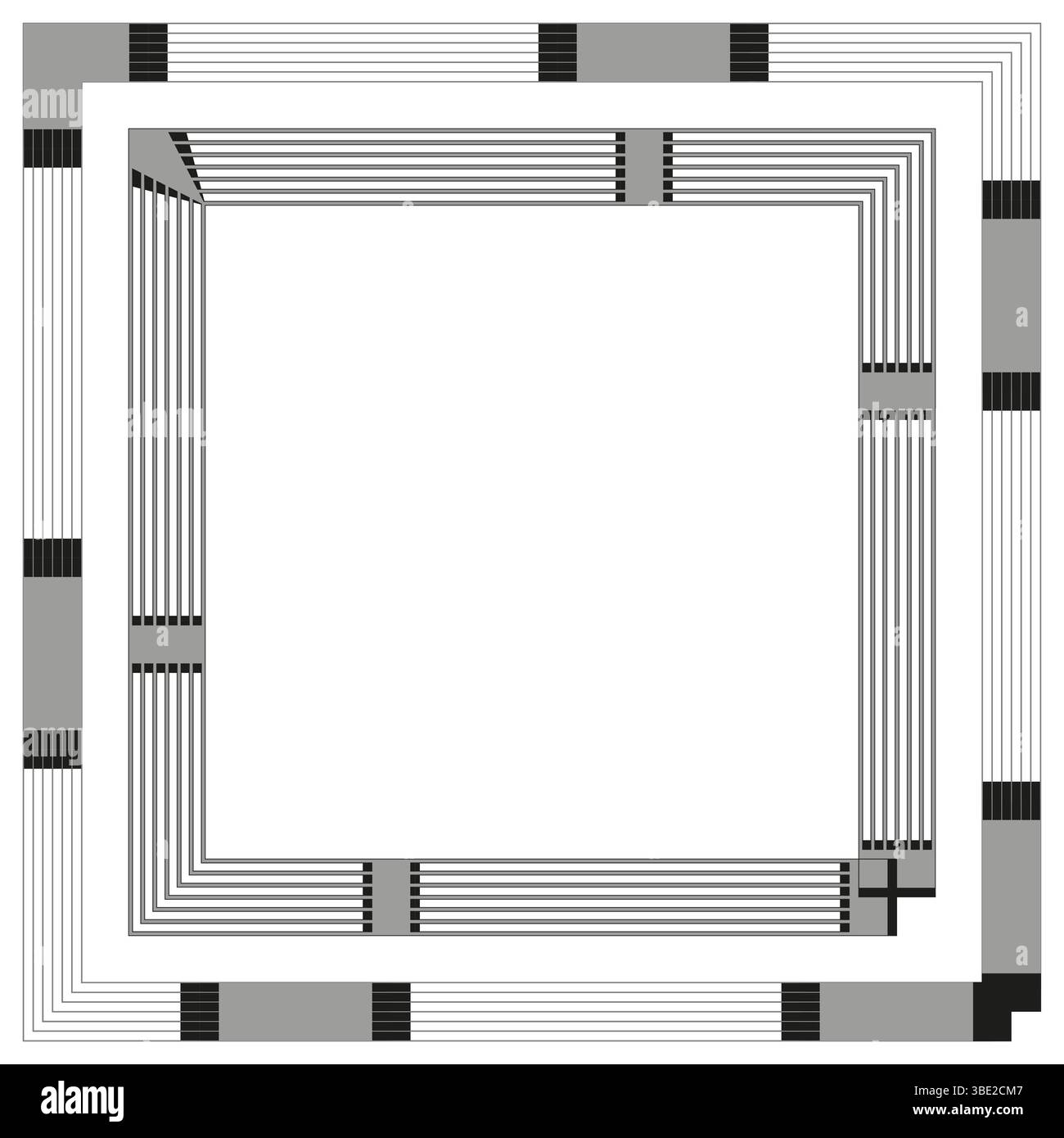 Geometric frame icon. Square stripe element. Vector border shape. Abstract composition. Stock Vector