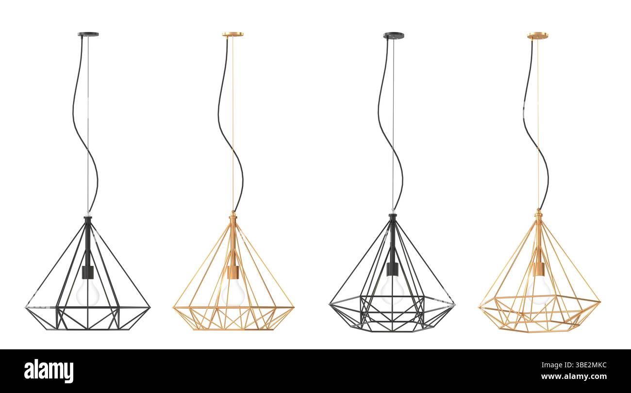 3d render Modern chandelier. isolated on background Stock Photo