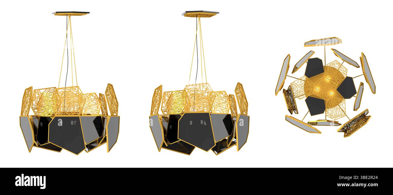 3d render Modern chandelier. isolated on background Stock Photo