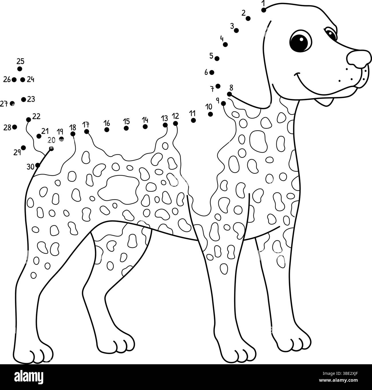 Dot to Dot German Shorthaired Pointer Isolated Stock Vector