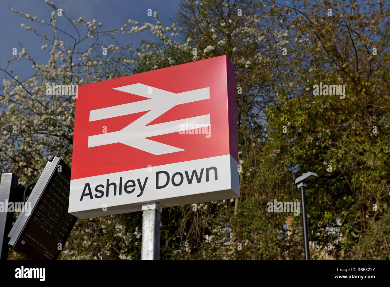 Station sign for the new Ashley Down railway Station in Bristol  which opened on 28 September 2024 Stock Photo