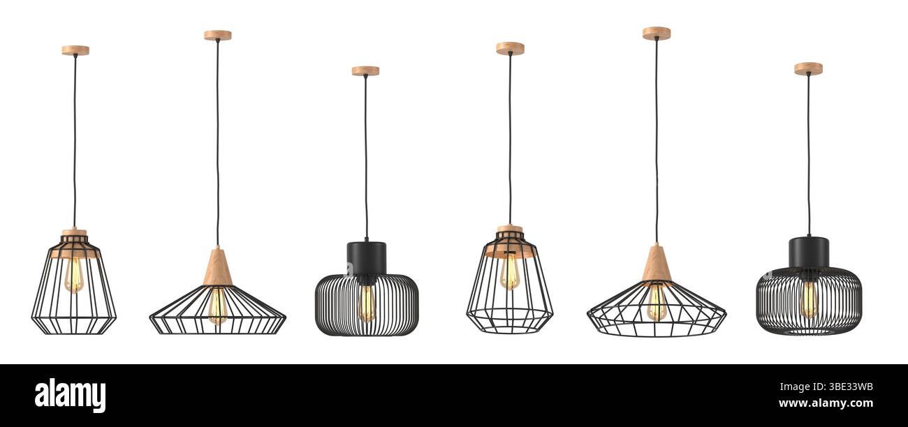 3d render Modern chandelier. isolated on background Stock Photo