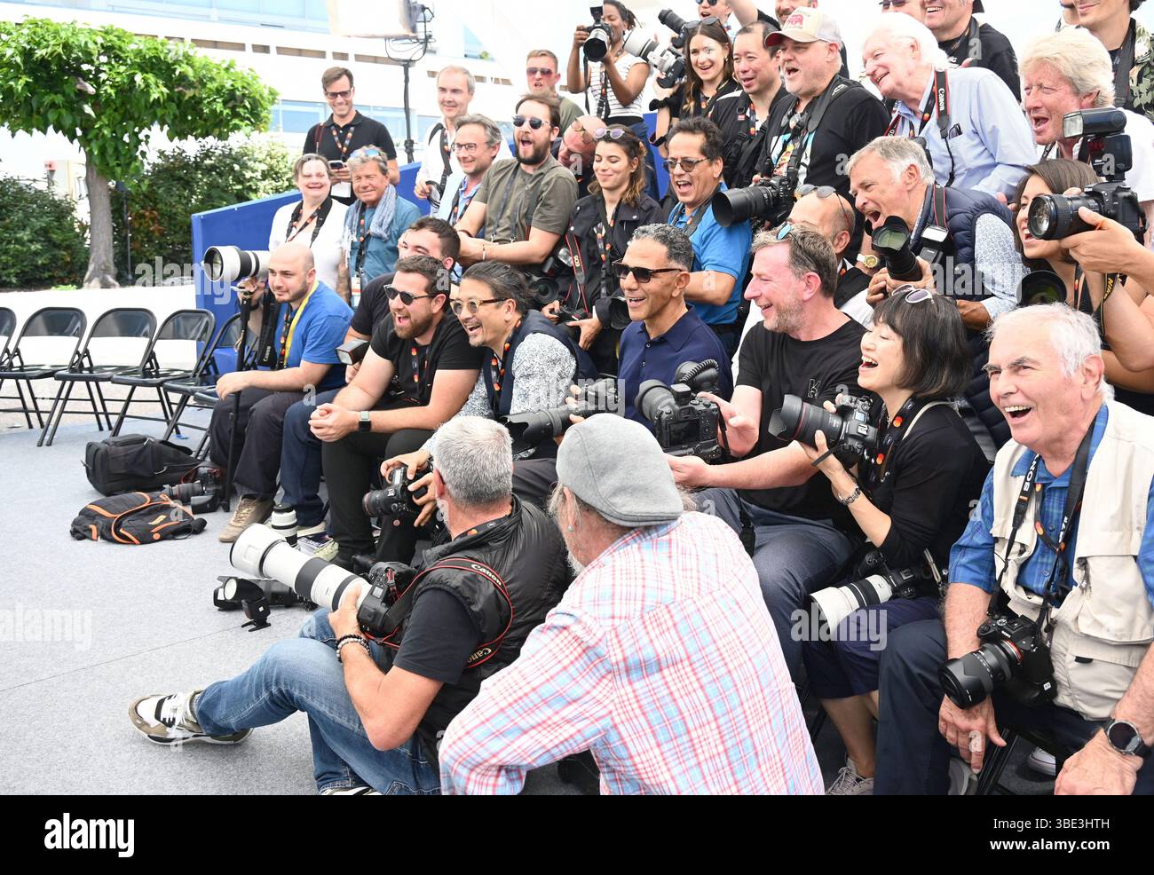 Roschdy Zem Photocall of the film '13 jours, 13 nuits' ('13 Days, 13 Nights') 78th Cannes Film Festival 24 May 2025 Stock Photo