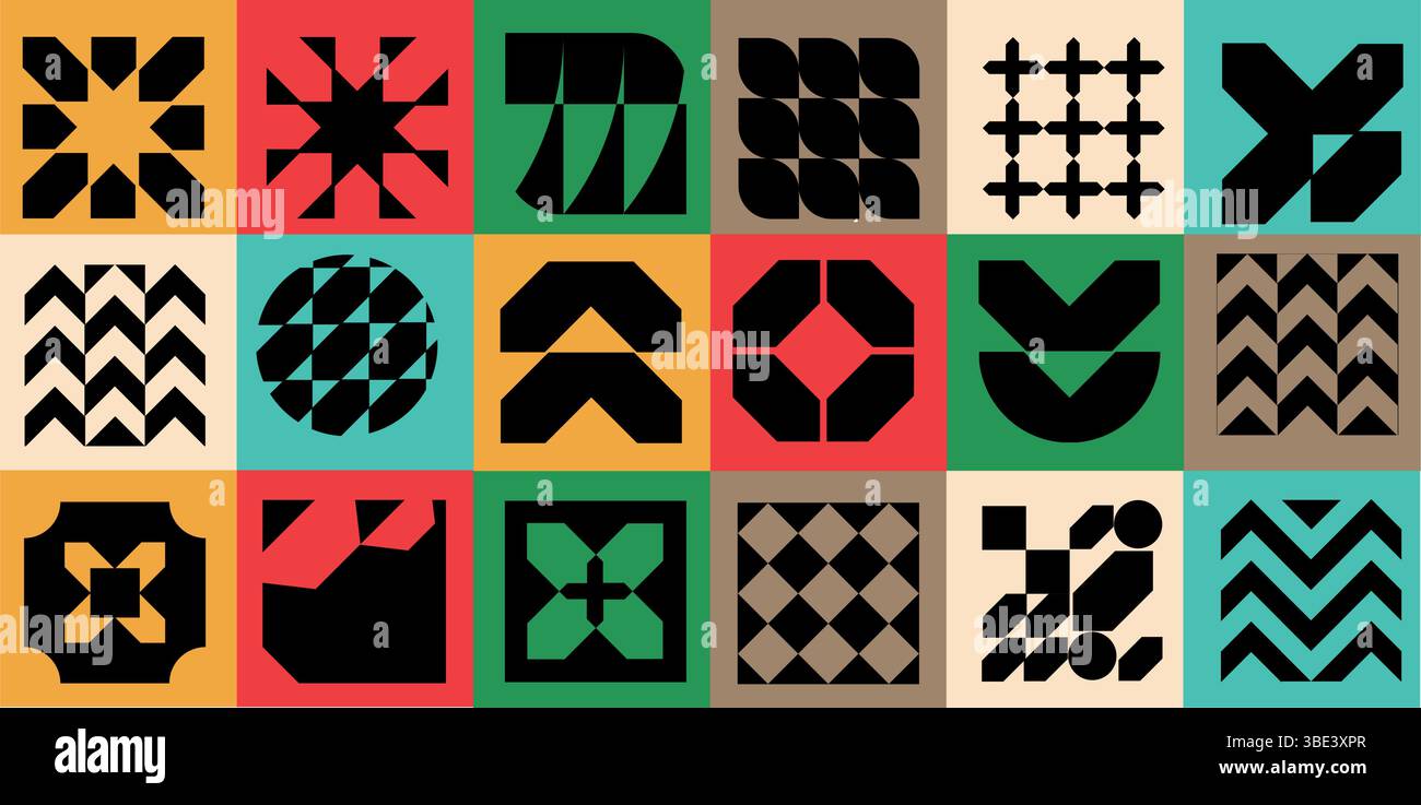 Modern mosaic background with bold abstract geometry. Minimalist ...