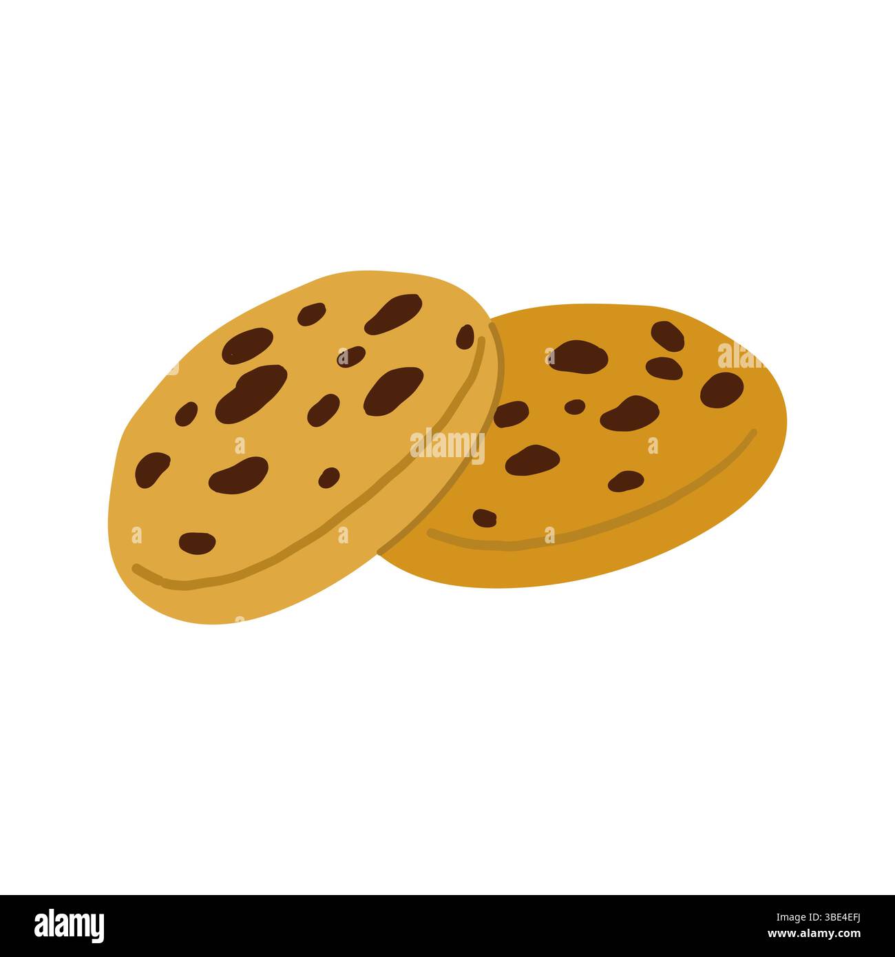 Single Cookie with Chocolate Chips or Raisins Stock Vector