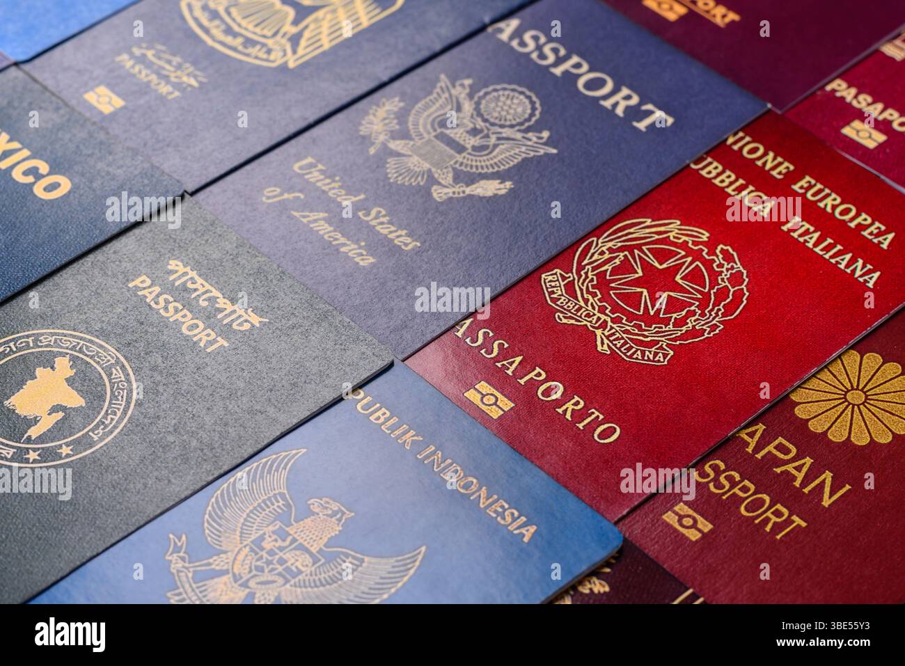 Passports of citizens of different countries of the world, background ...