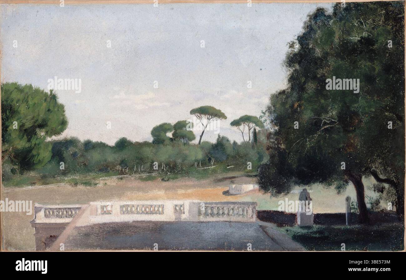 Tirage Vintage Citrate - Jardin De La Villa Medicis, Rome, Italie, Circa 1900, Format 8x11 Cm