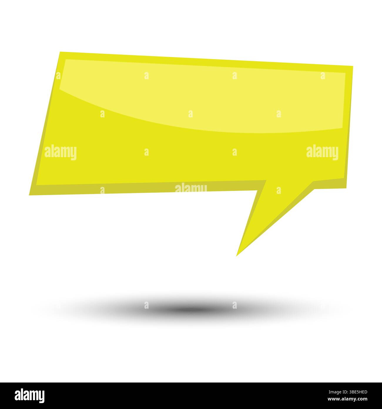 Yellow cartoon comic balloon speech bubble without phrases and with ...