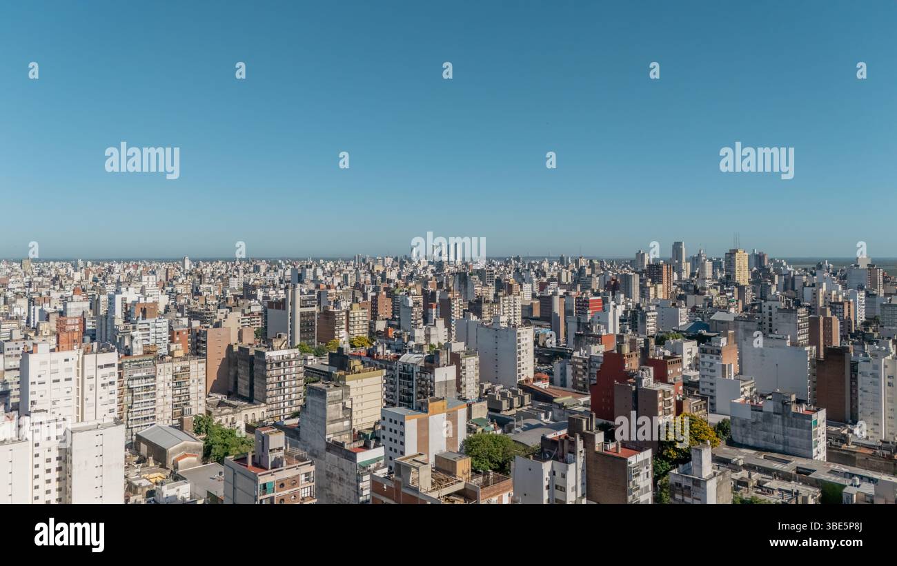 From above, the expansive urban landscape of Rosario, Argentina ...