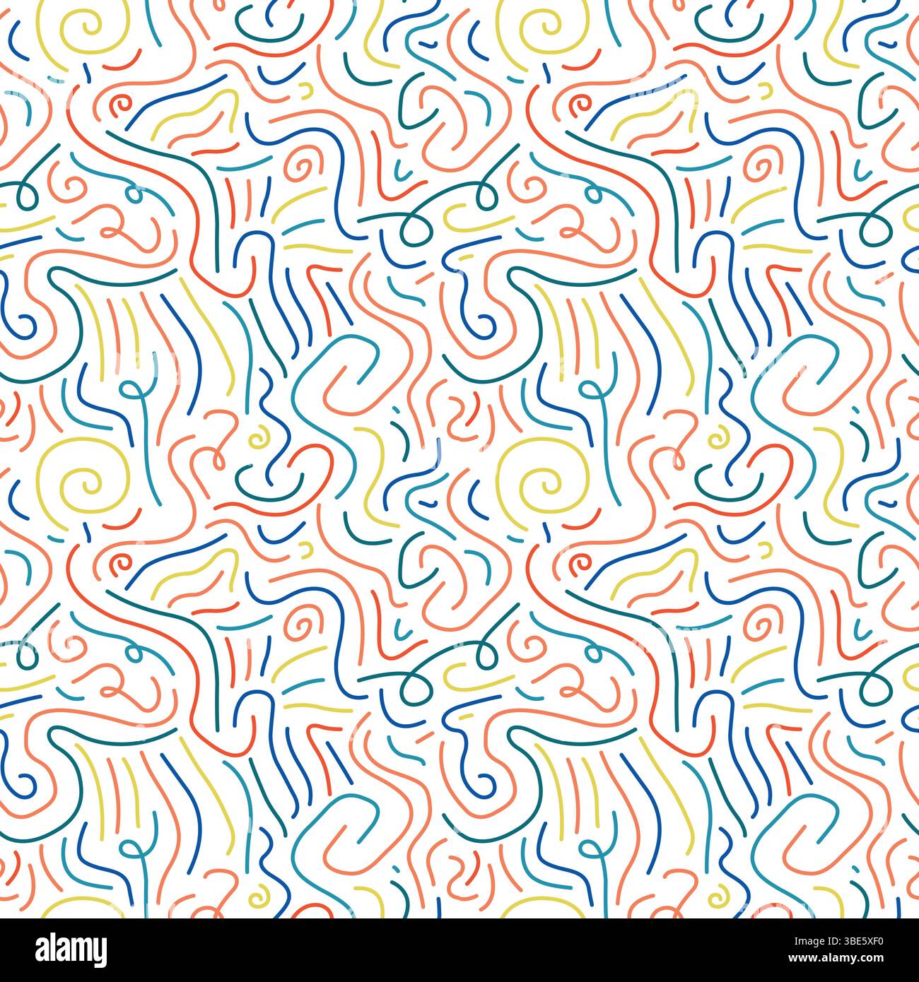 Abstract colorful doodle pattern seamless texture background design Stock Vector