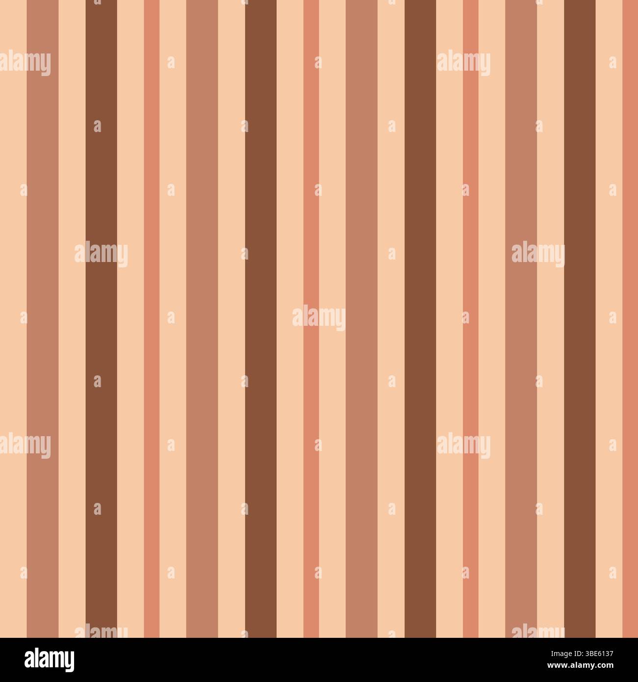 Subtle brown and peach vertical stripe pattern seamless texture background Stock Vector