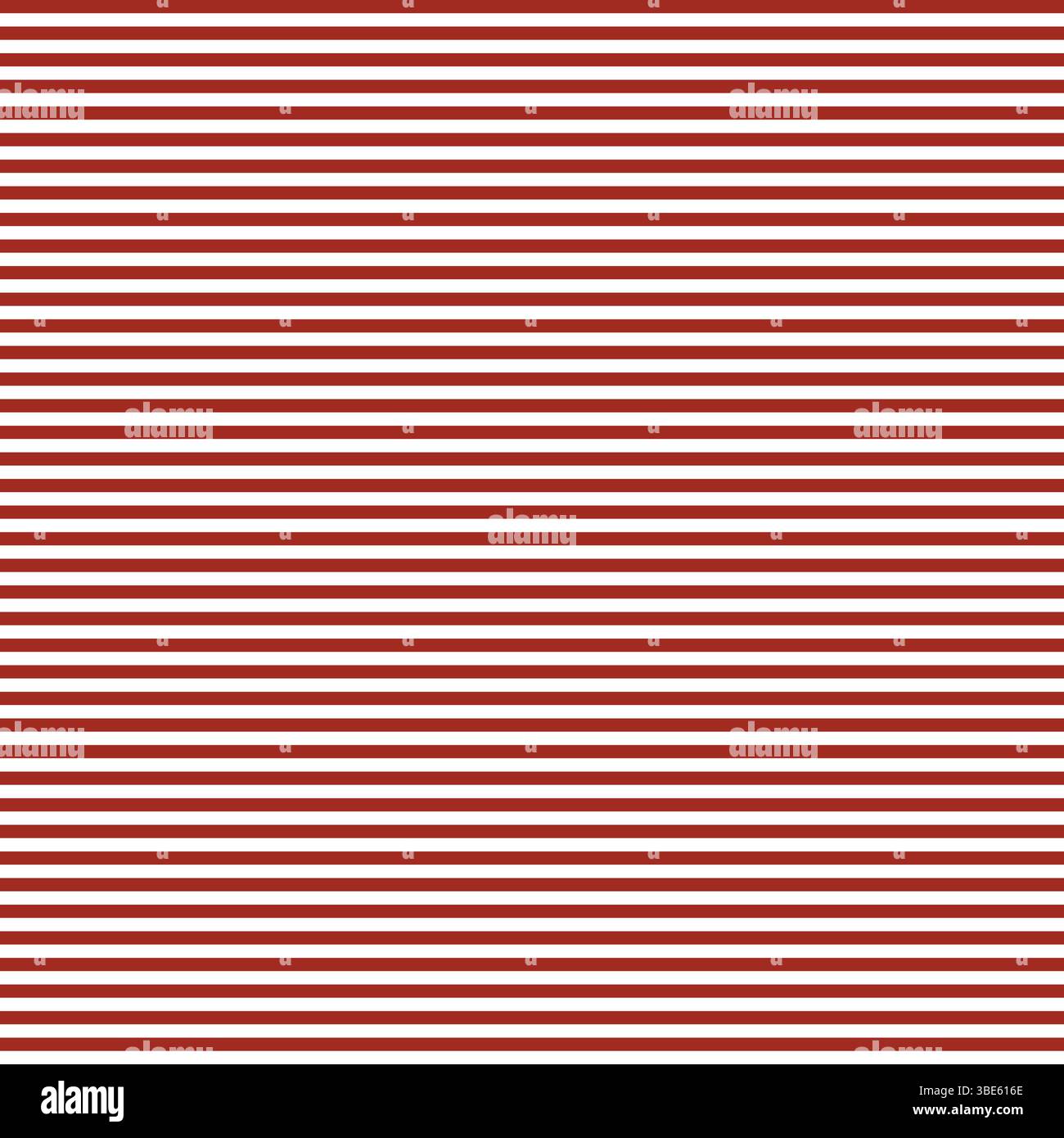 Seamless horizontal thin red and white stripes pattern texture background Stock Vector