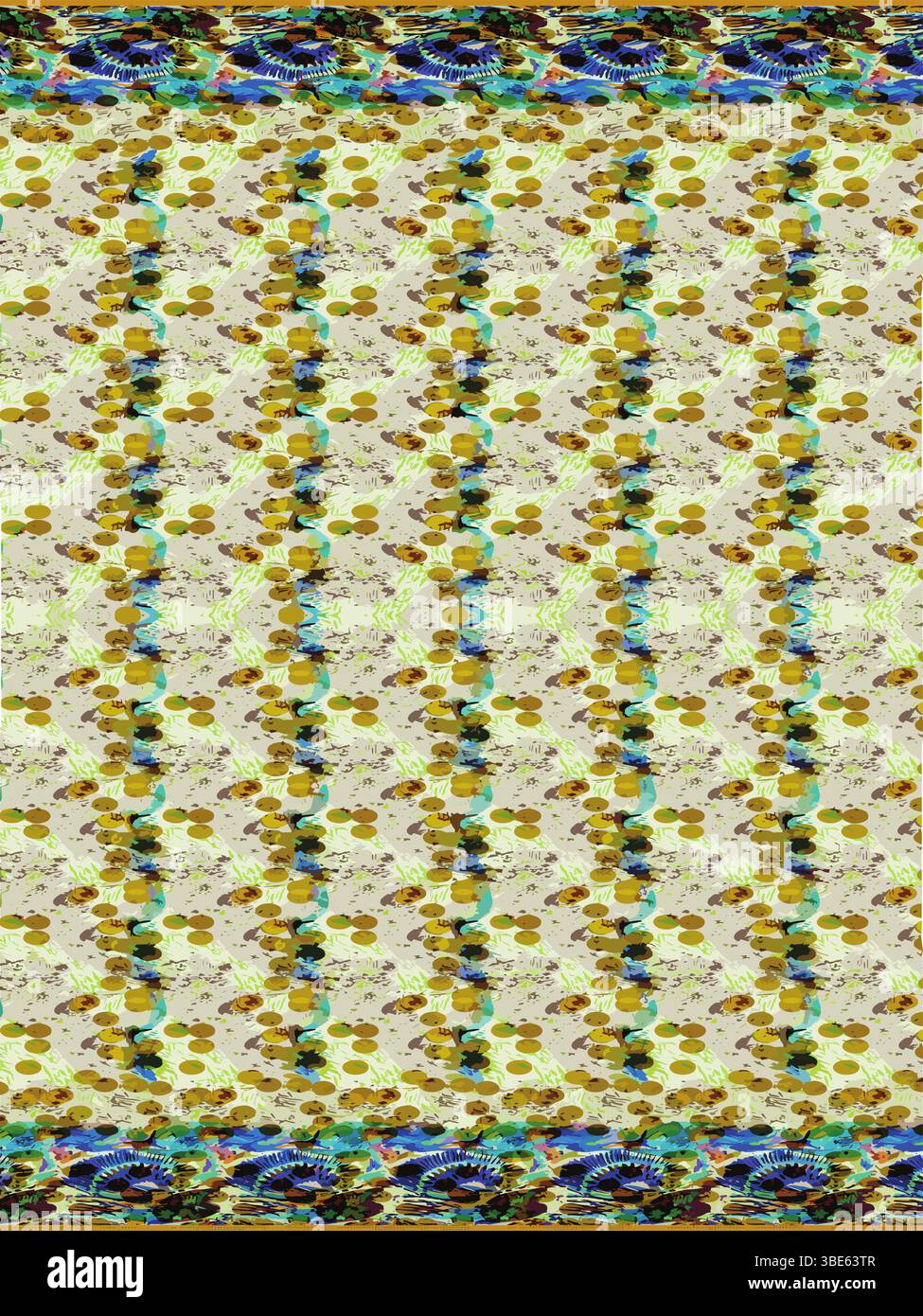 Elegant damask pattern in blue and black seamless repeat textile design Stock Vector