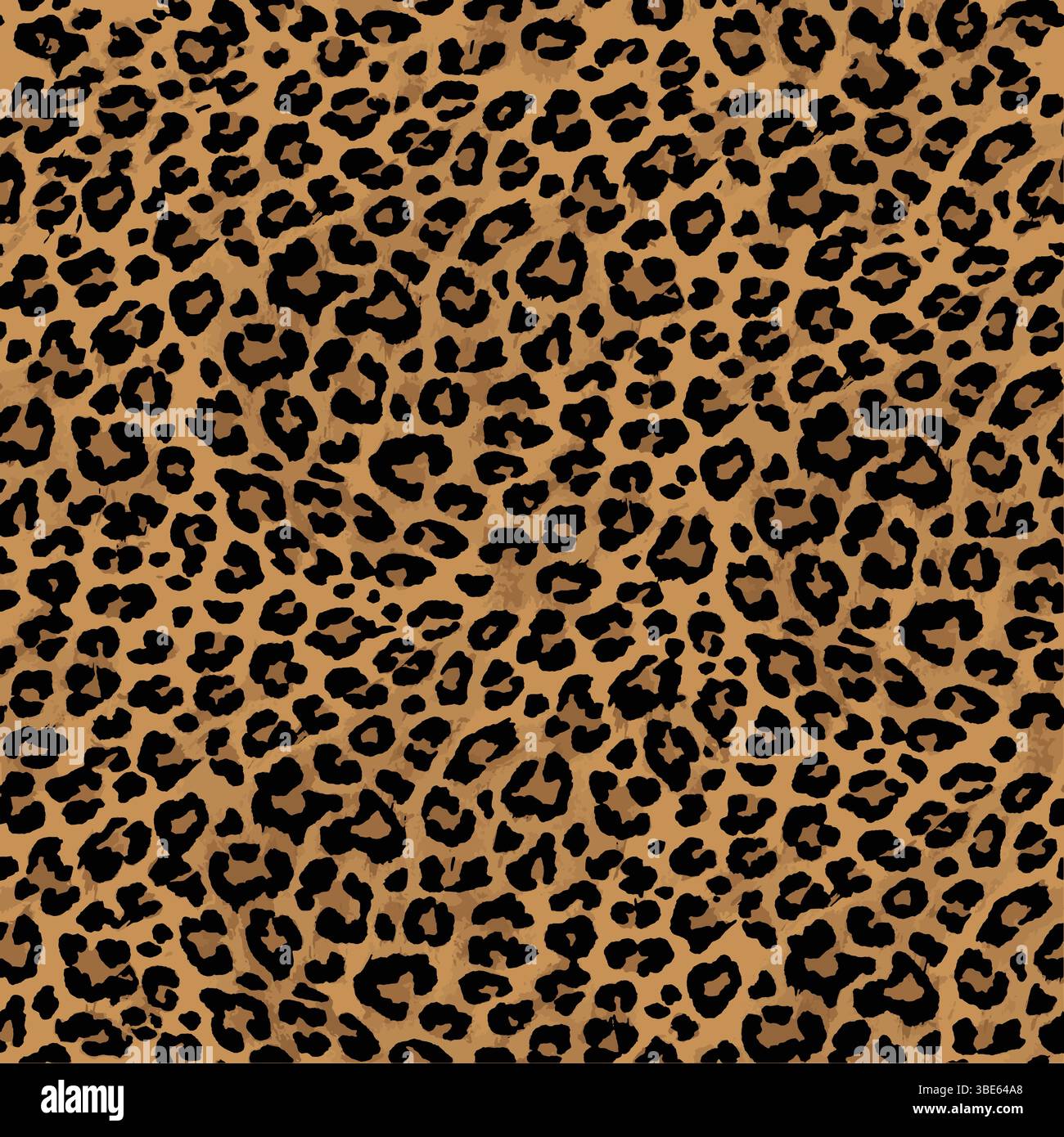 Seamless leopard print pattern brown and black animal print texture background Stock Vector