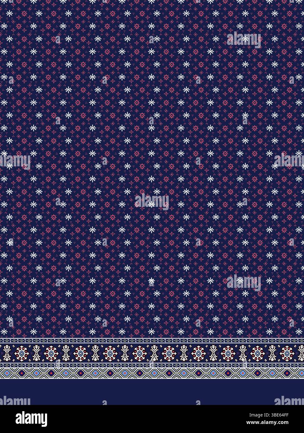 Dark blue fabric with small white dots pattern isolated on transparent background Stock Vector