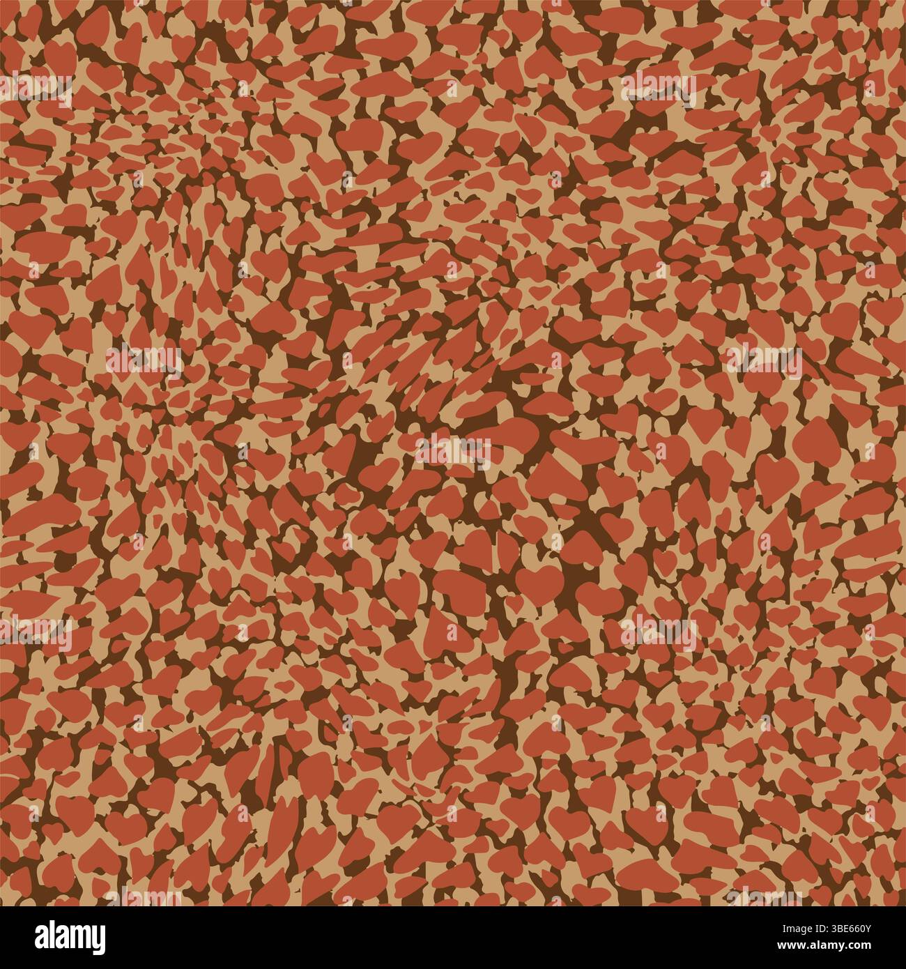 Abstract red and brown leopard print seamless pattern texture background Stock Vector
