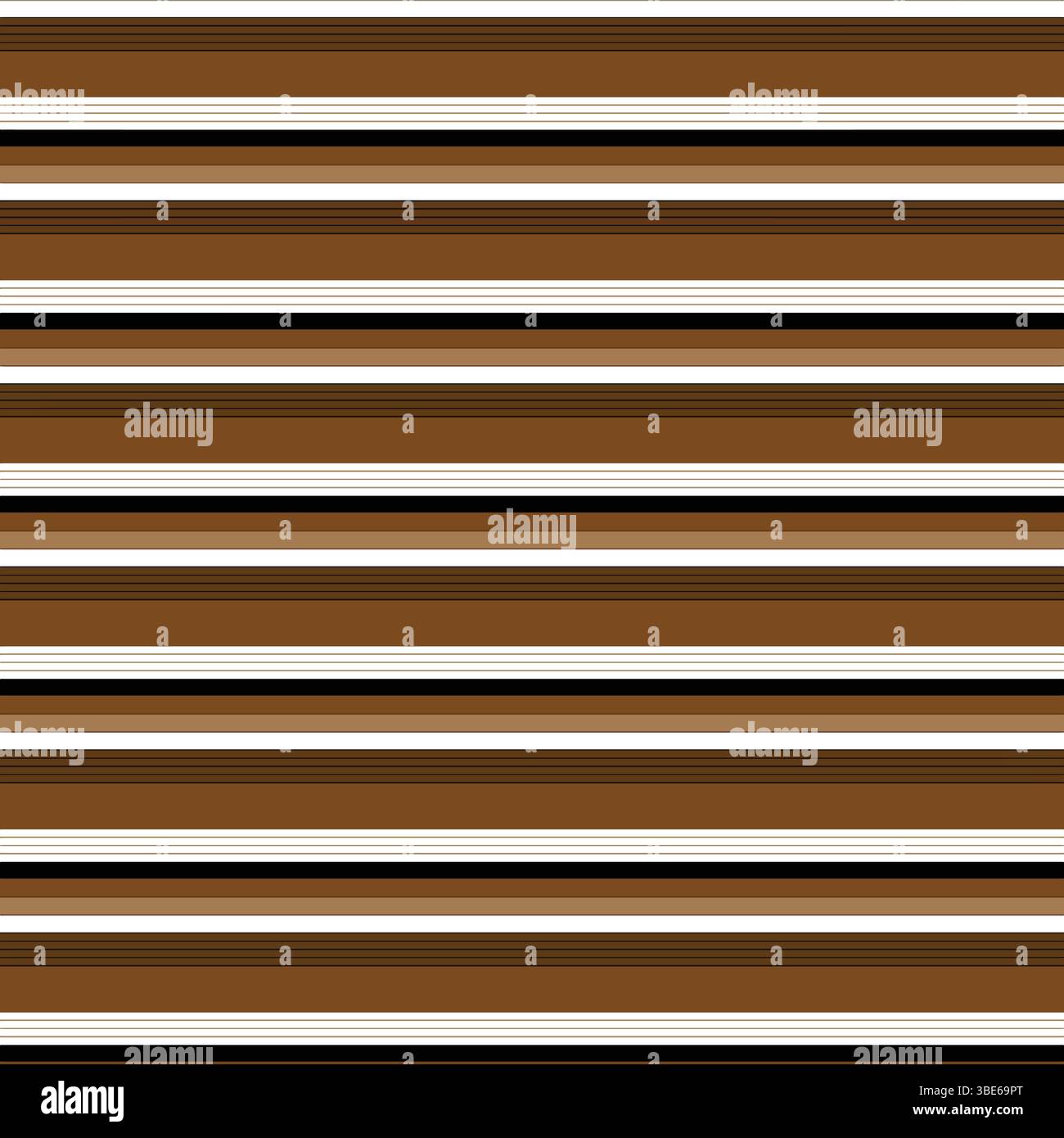 Horizontal brown white and black striped pattern seamless texture design Stock Vector