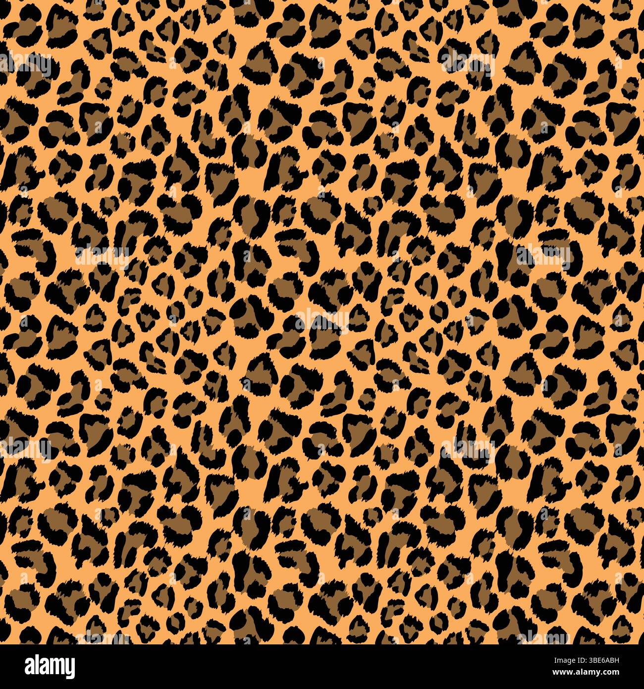 Seamless leopard print pattern in warm orange and dark brown hues for ...