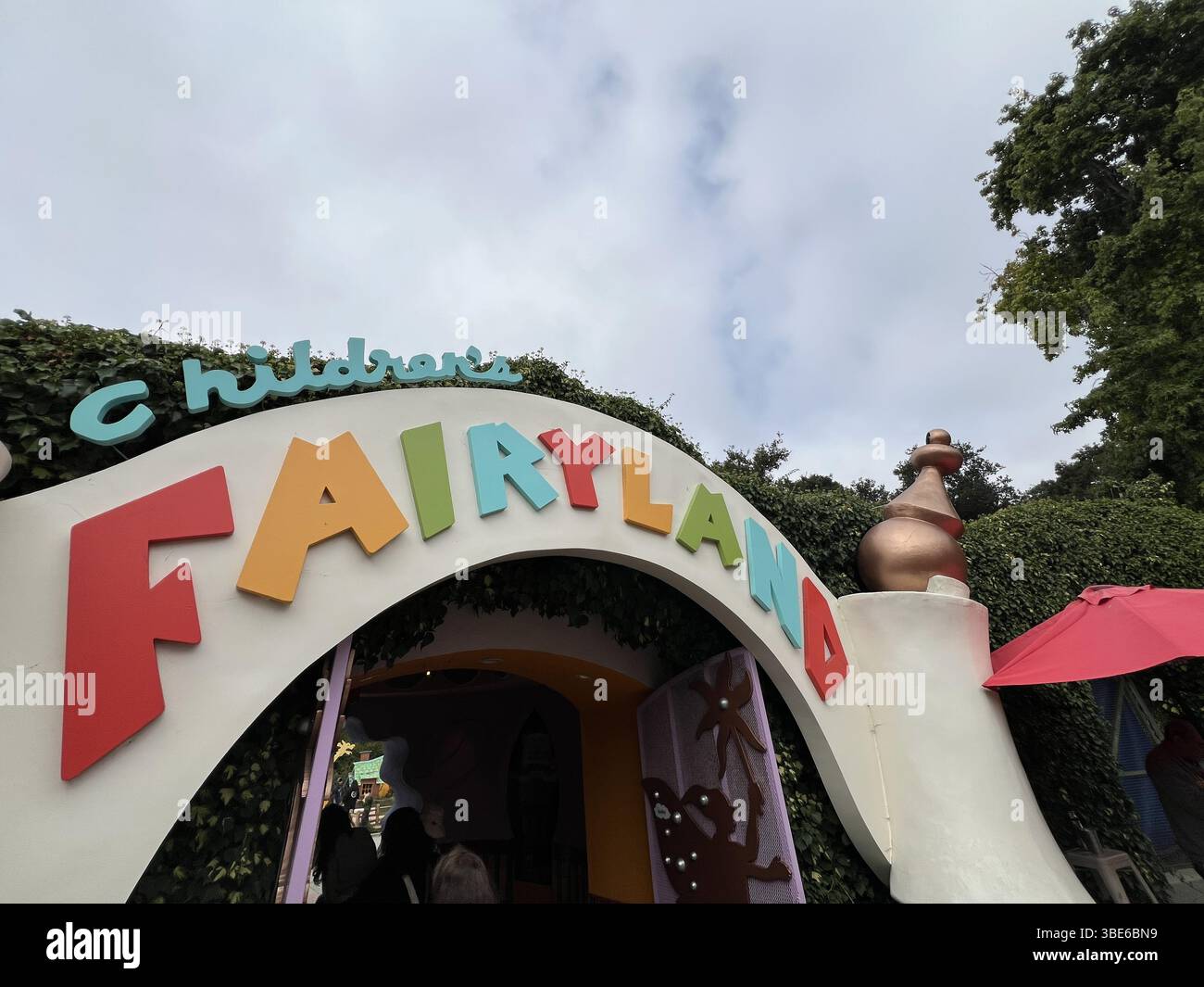 USA. 08th Aug, 2024. Entrance sign of Children's Fairyland with
