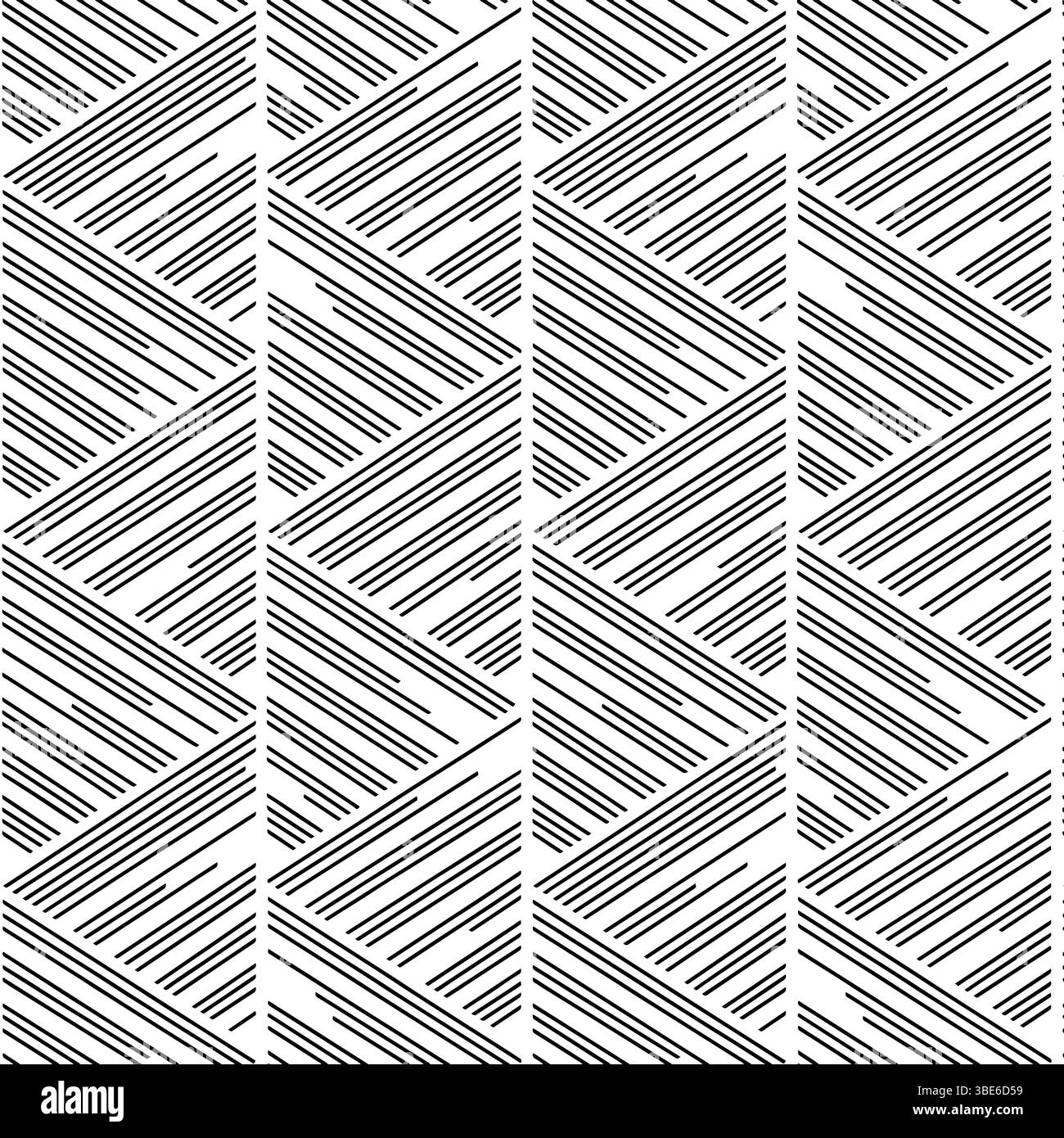 Abstract geometric pattern seamless black and white line art design Stock Vector