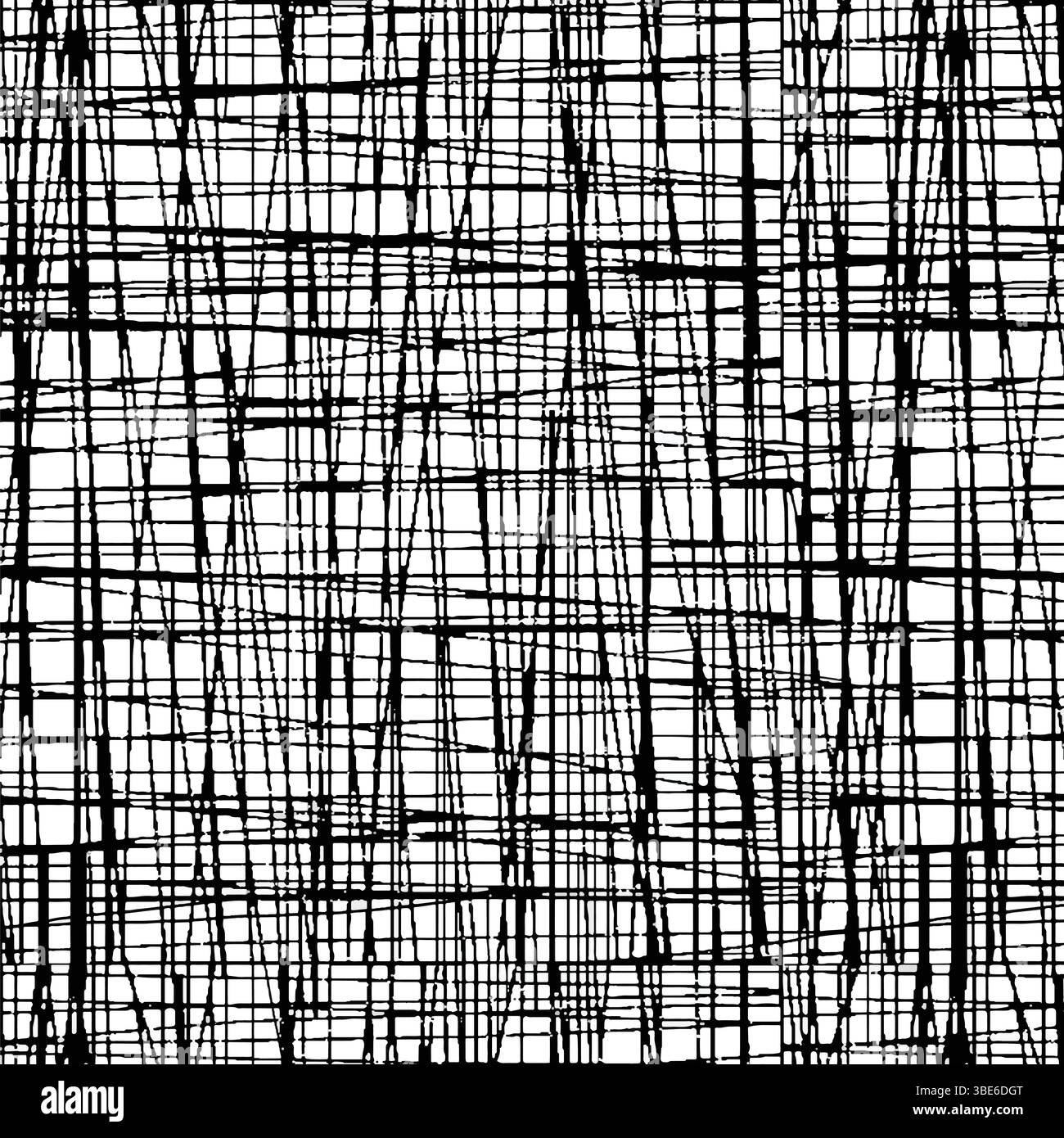 Abstract black and white intersecting lines seamless pattern graphic design Stock Vector