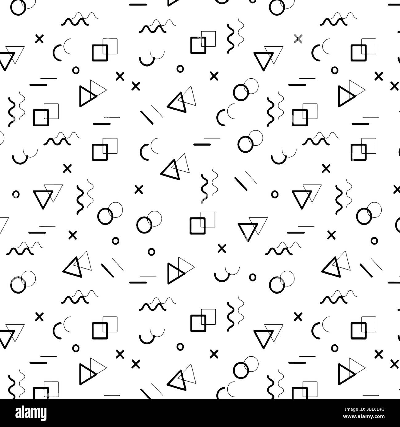 Abstract geometric seamless pattern with black and white shapes Stock Vector