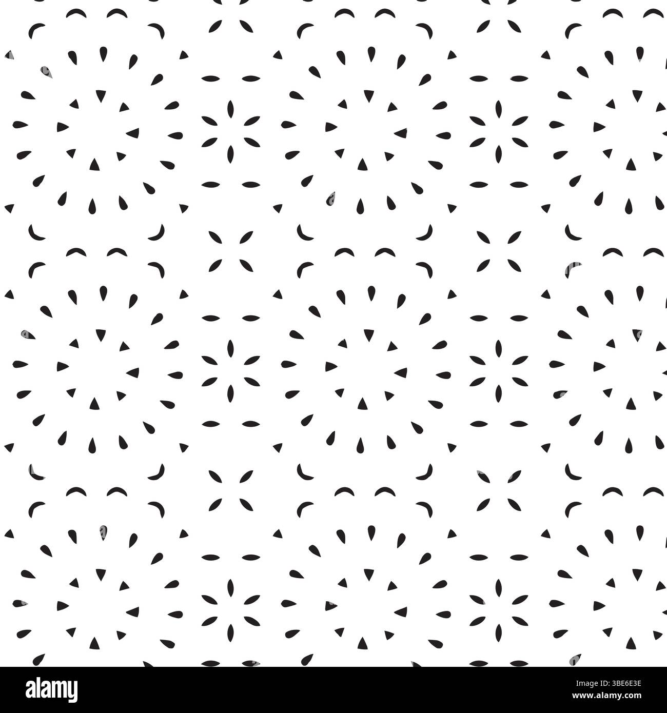 Abstract geometric pattern seamless texture with repeating black and white shapes Stock Vector