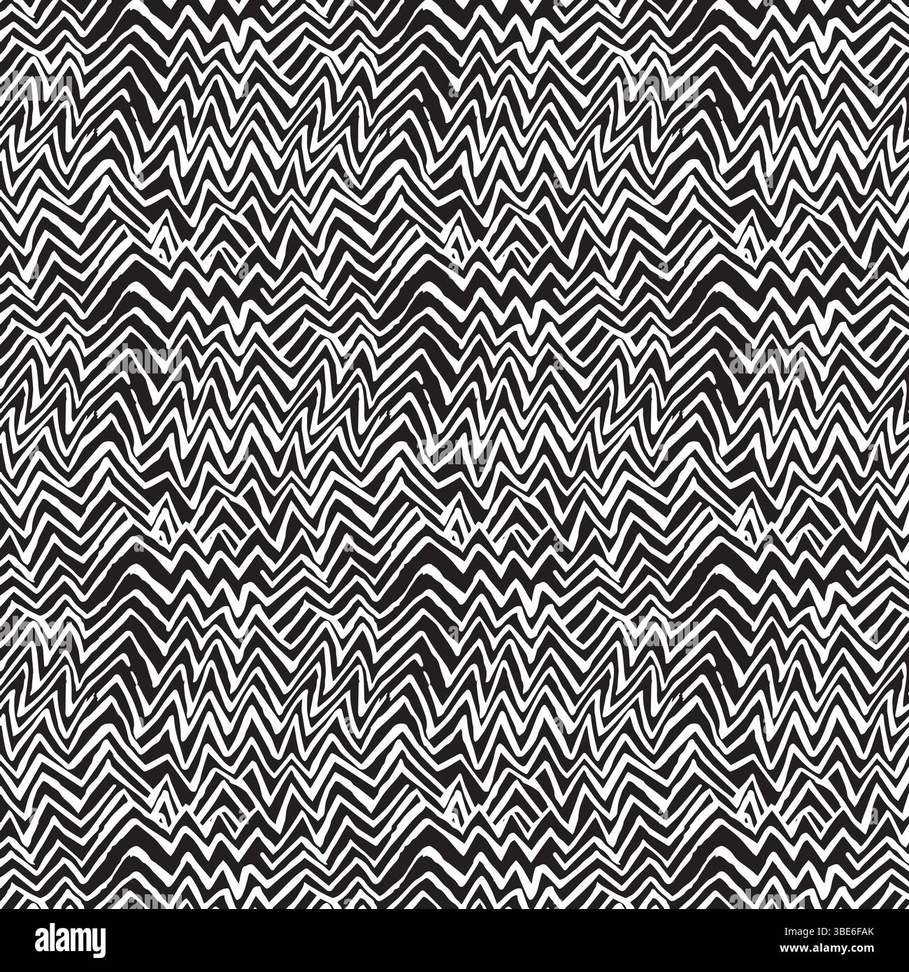 Abstract black and white irregular zigzag pattern seamless texture Stock Vector