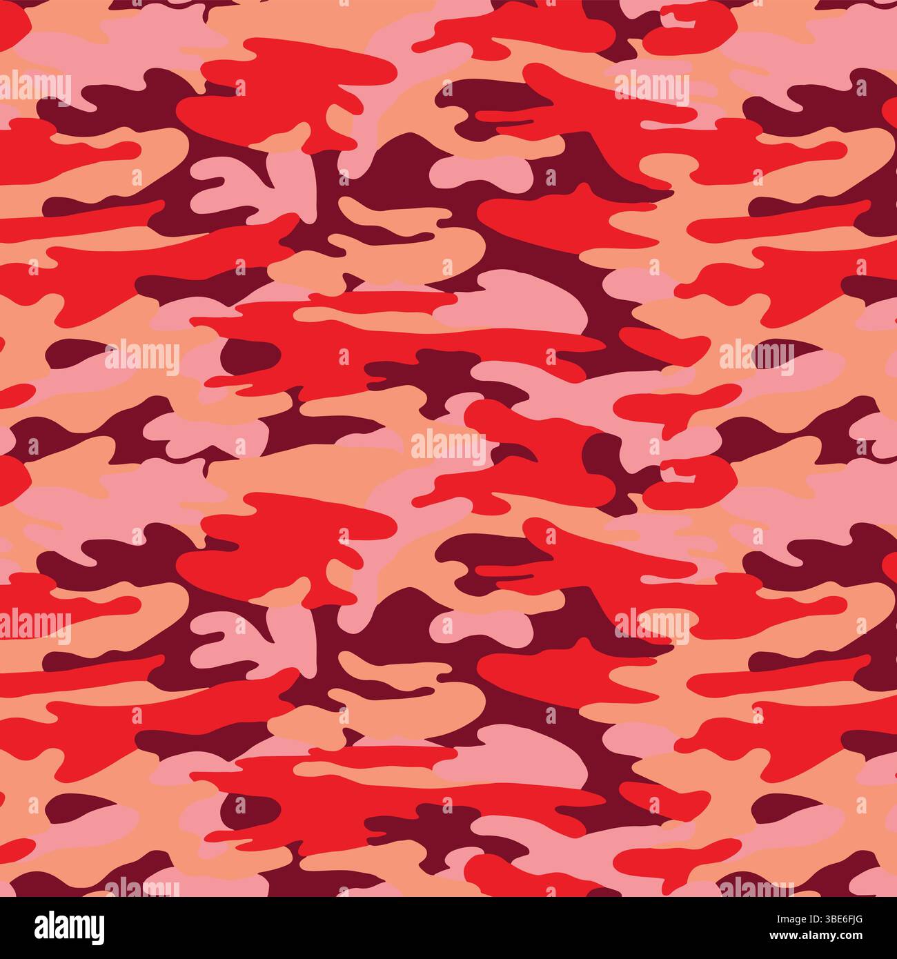 Abstract pink and red camouflage pattern seamless repeat design Stock Vector