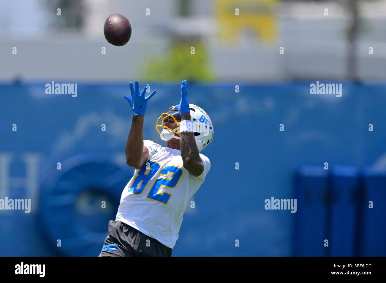 Los Angeles Chargers wide receiver Brenden Rice catches a pass during ...
